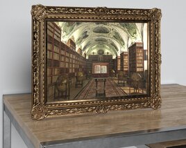 Ornate Library Painting Modelo 3d