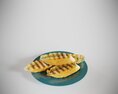 Eggs and Waffles Breakfast 3d model