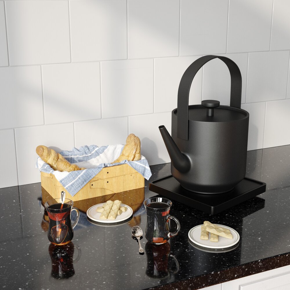 Modern Black Tea Kettle 3D модель