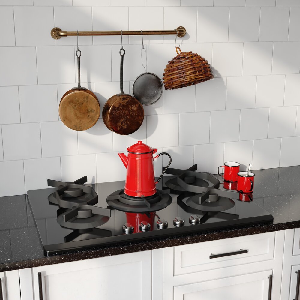 Red Stovetop Kettle 3D 모델 