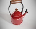 Red Kettle with Meat on a Pan 3D модель
