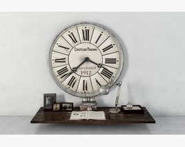 Vintage Station Clock Display 3D model