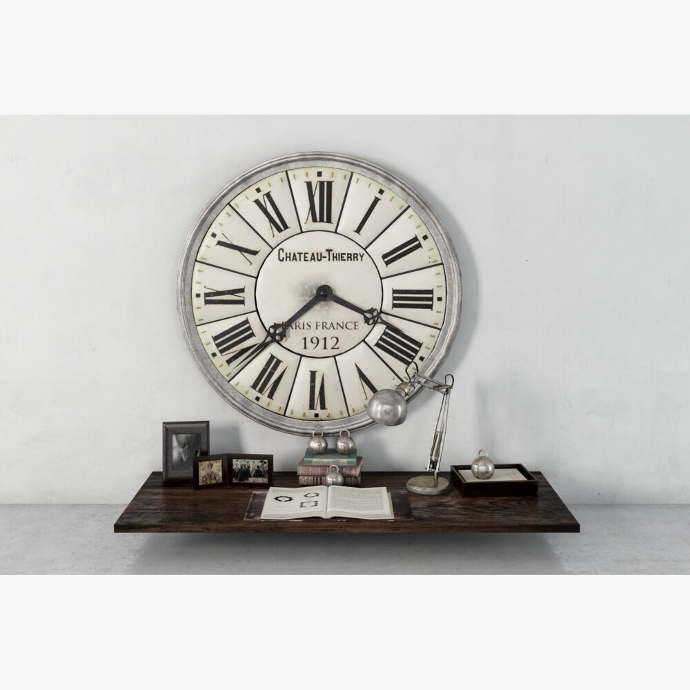Vintage Station Clock Display 3D-Modell