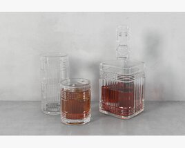 Glass Decanter and Tumblers Set 3D模型