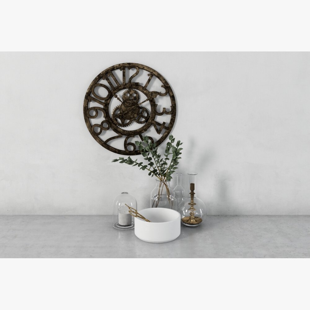 Vintage Wall Clock Decor Modelo 3D