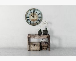 Vintage Wall Clock Decor 02 3D model