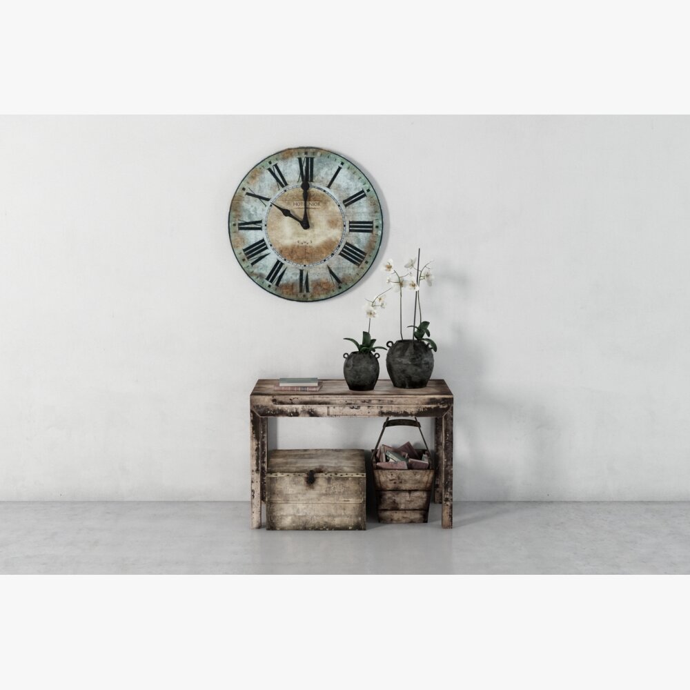 Vintage Wall Clock Decor 02 3D-Modell