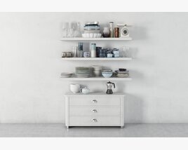 Minimalist Shelf Decor and Storage Cabinet 3Dモデル