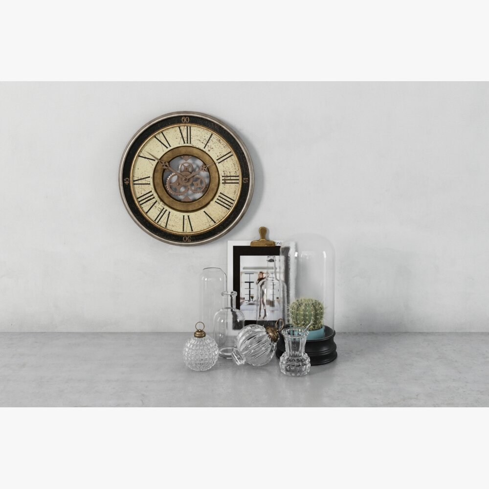 Wall Clock and Decor 3D-Modell