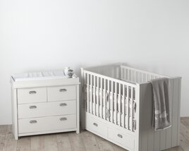 Baby Nursery Furniture Set Modello 3D