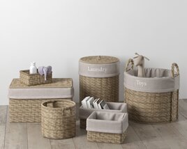 Woven Storage Baskets Collection 3Dモデル