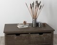 Modern Wooden Desk with Decorative Accessories Modelo 3d