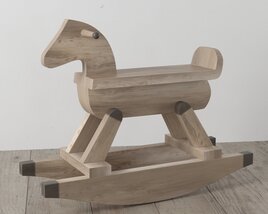Wooden Rocking Horse 3D 모델 