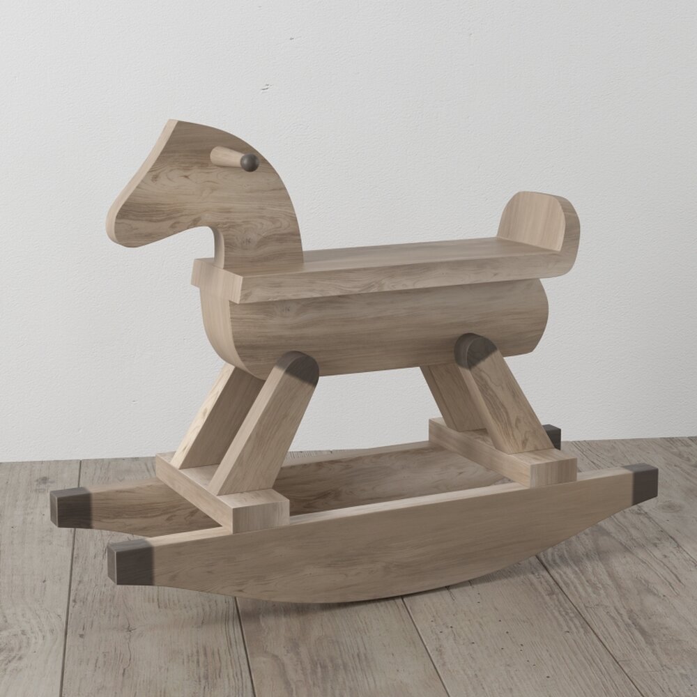 Wooden Rocking Horse 3Dモデル