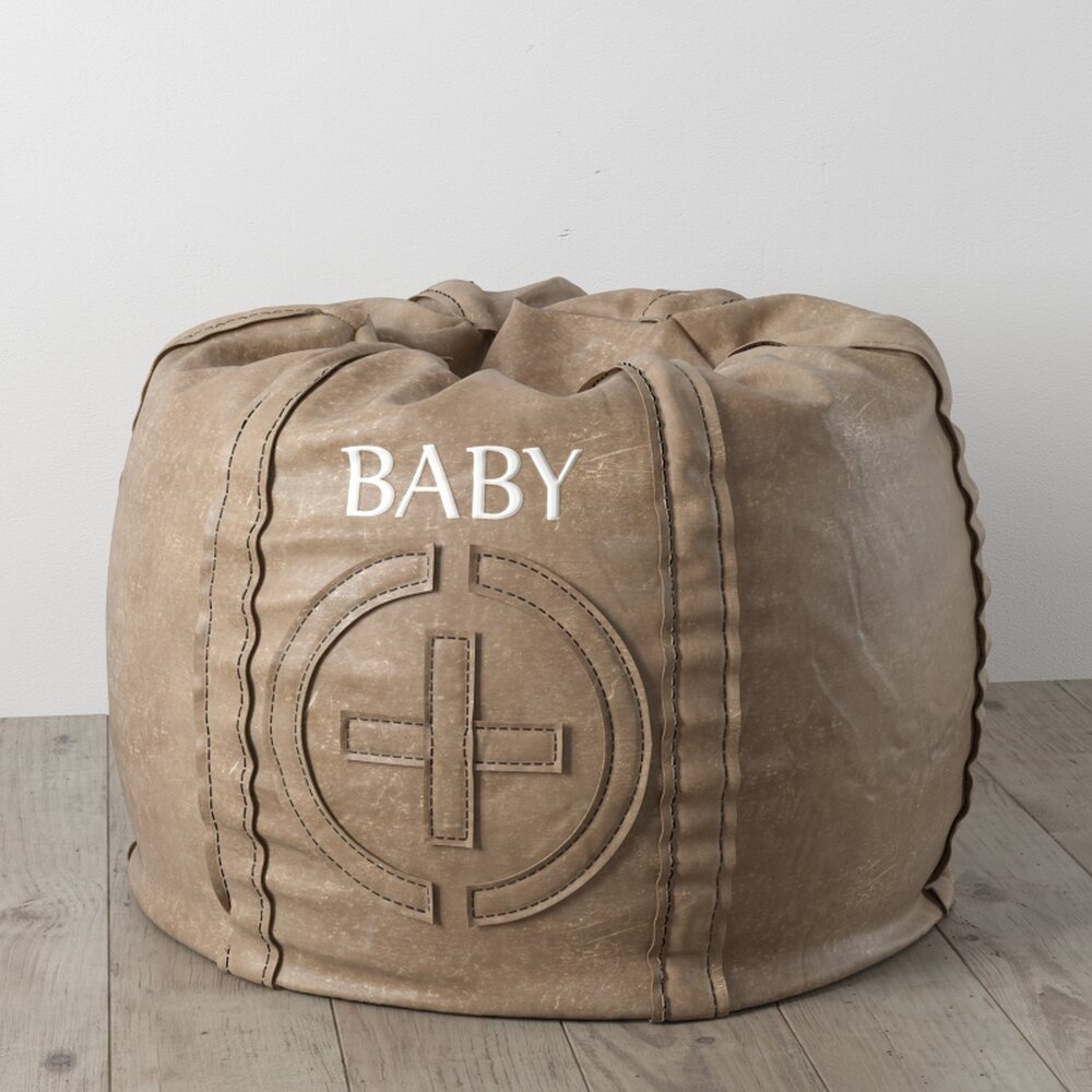 Suede Baby Pouf Ottoman 3D-Modell