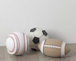 Assorted Sports Balls Modelo 3d