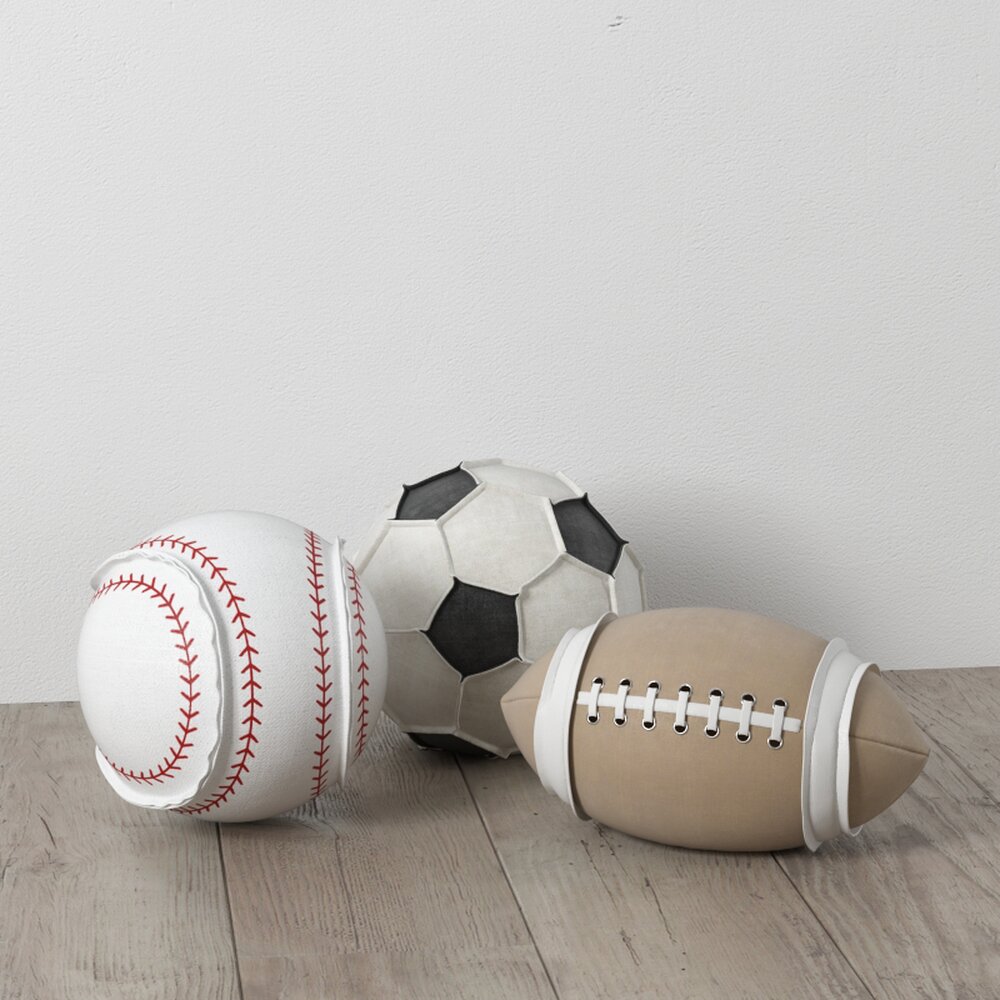 Assorted Sports Balls Modèle 3D