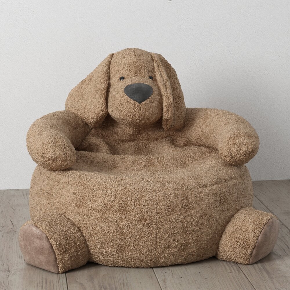 Plush Dog Chair Modello 3D