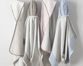 Soft Hooded Baby Towels 3D-Modell