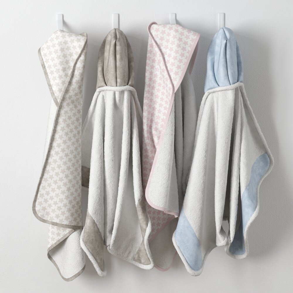 Soft Hooded Baby Towels 3D модель