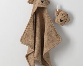 Puppy Hooded Towel Set Modello 3D