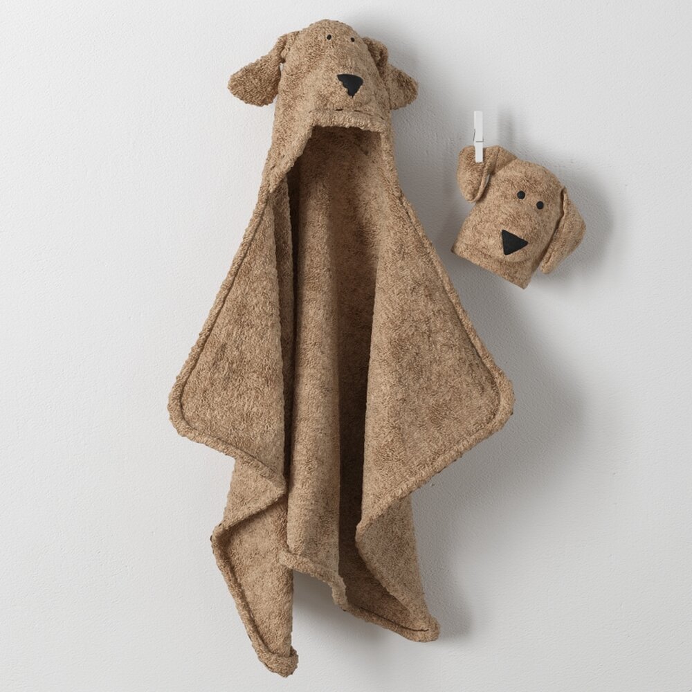 Puppy Hooded Towel Set 3Dモデル
