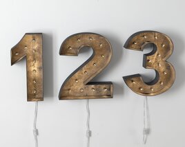 Vintage Marquee Light-Up Numbers Modello 3D