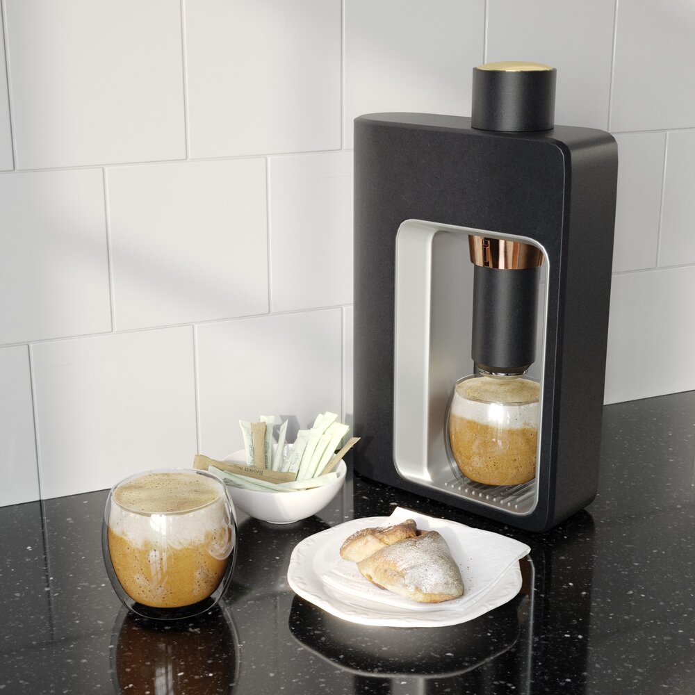 Coffee Machine with Cookie Modello 3D