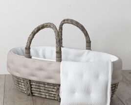 Woven Basket with Liner 3D 모델 