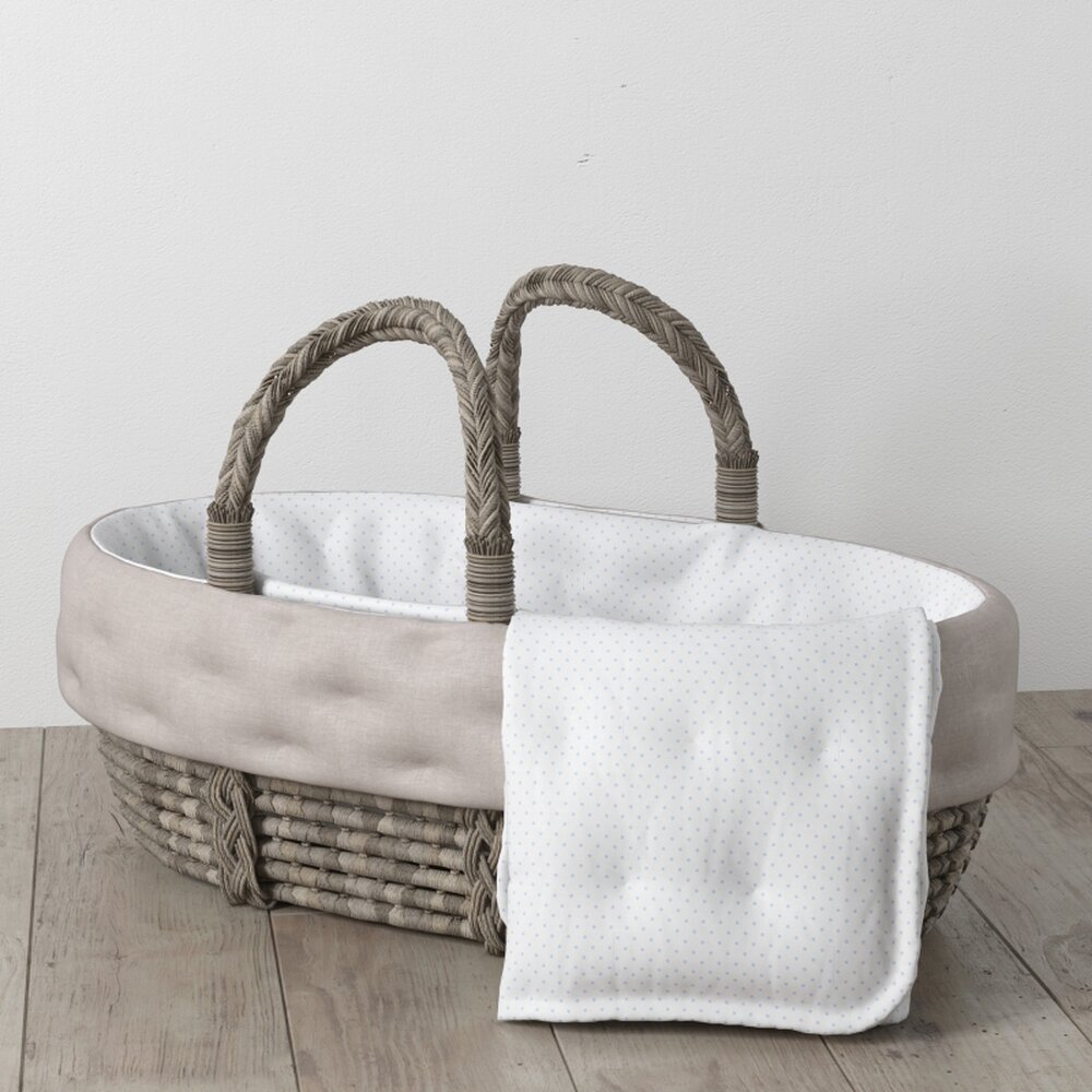 Woven Basket with Liner Modello 3D