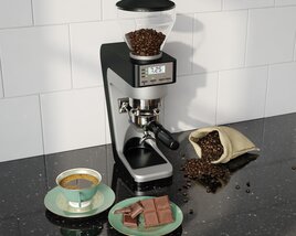 Espresso Setup with Chocolate bar 3D model
