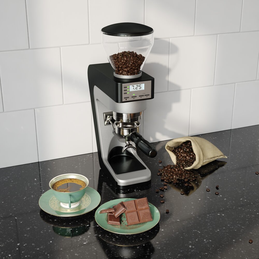 Espresso Setup with Chocolate bar Modello 3D