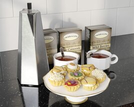 Tea with Cookies Modello 3D