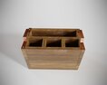 Wooden Condiment Caddy with Cheese and Grapes Modelo 3d