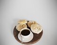 Modern Coffee Maker and Breakfast Set 3D модель
