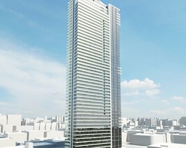 Modern Skyscraper Against the Sky Modelo 3d