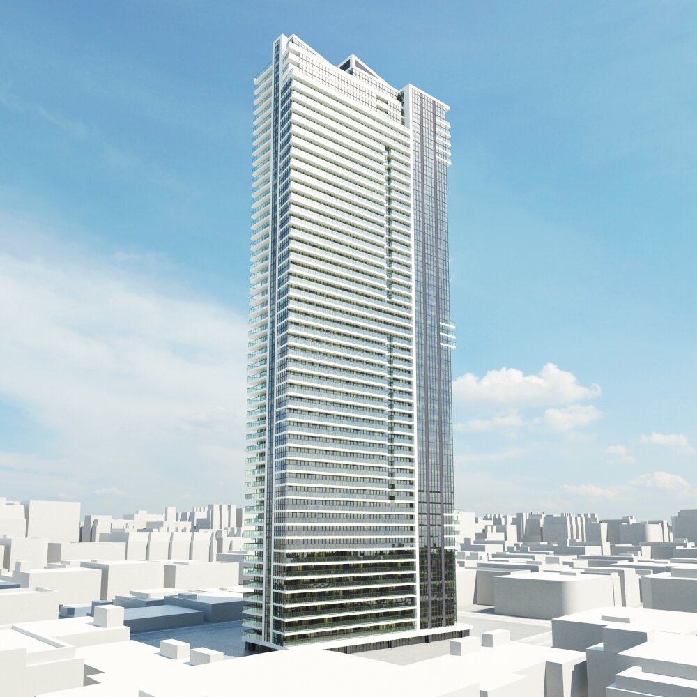 Modern Skyscraper Against the Sky Modello 3D