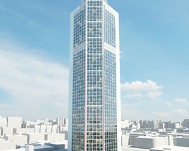 Modern Skyscraper Above Cityscape Modèle 3D