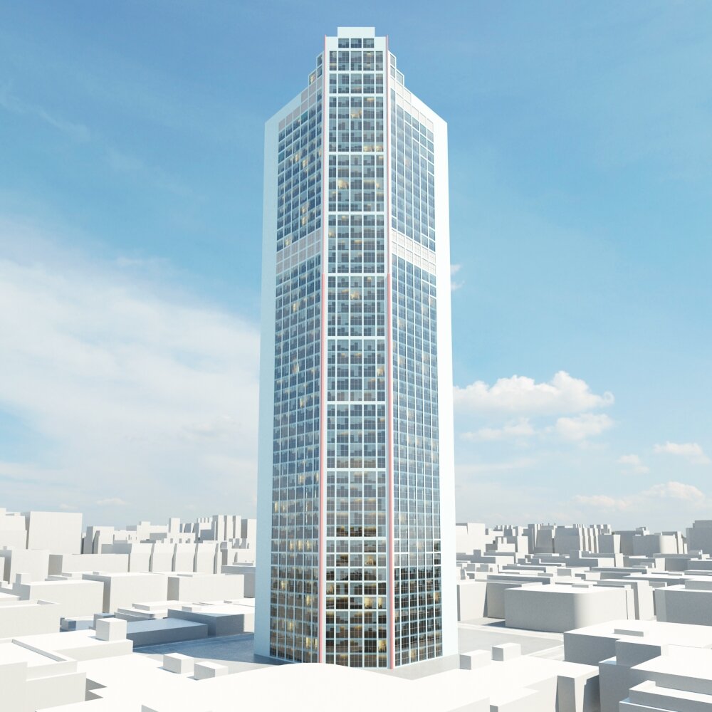 Modern Skyscraper Above Cityscape Modello 3D