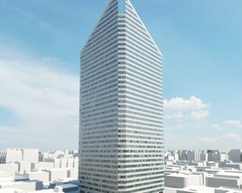 Modern Skyscraper Against Blue Sky 3D 모델 