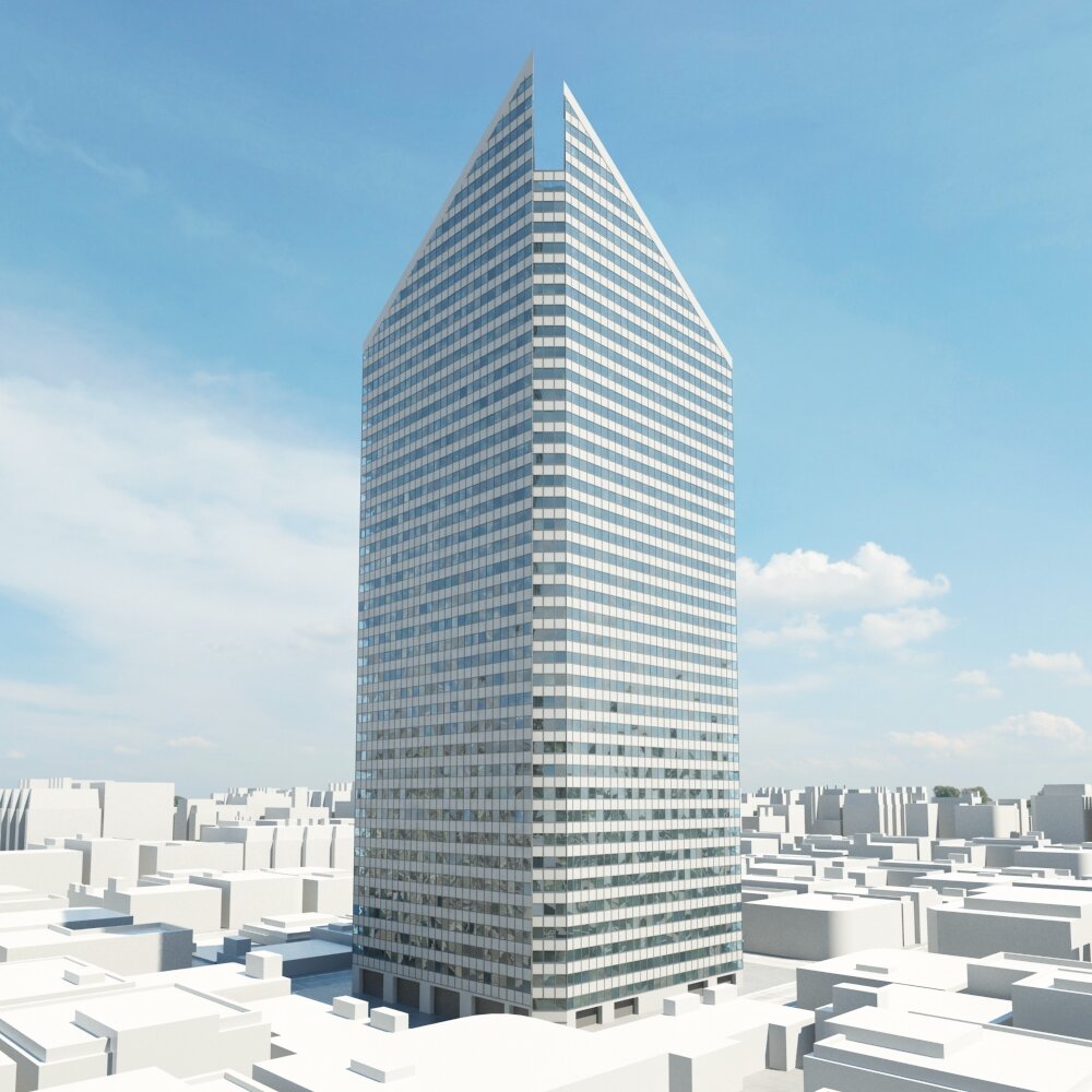 Modern Skyscraper Against Blue Sky 3D модель