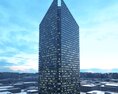 Modern Skyscraper Against Blue Sky Modelo 3D