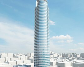 Modern Skyscraper Rising Above the Cityscape 02 3D model