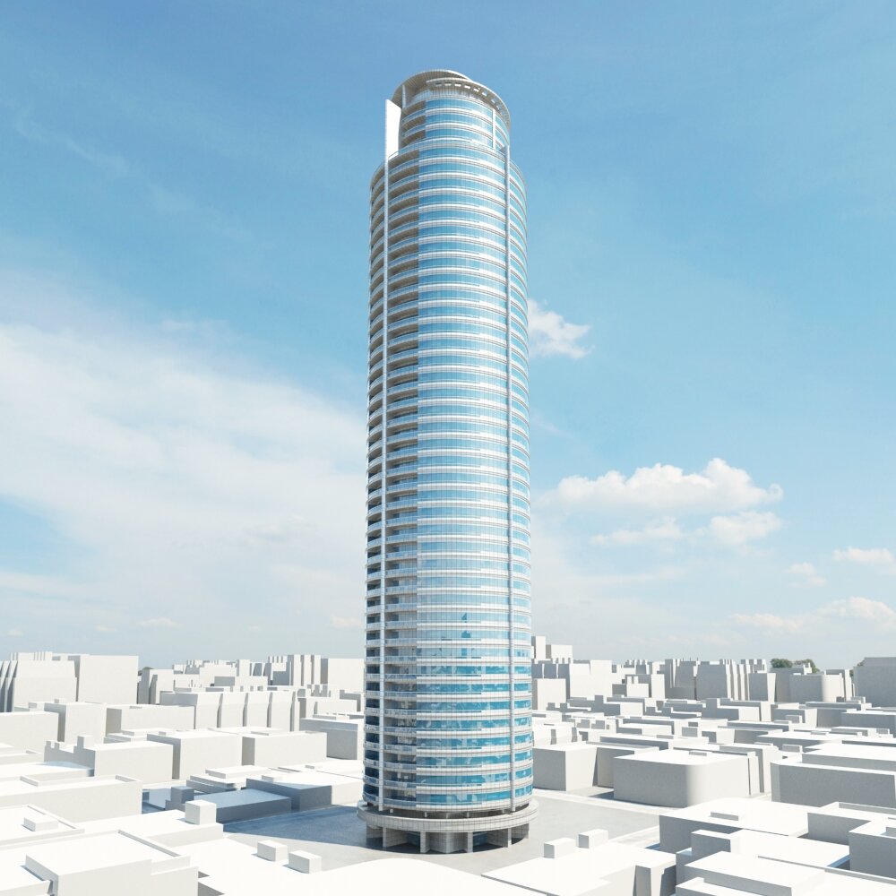 Modern Skyscraper Rising Above the Cityscape 02 Modèle 3D