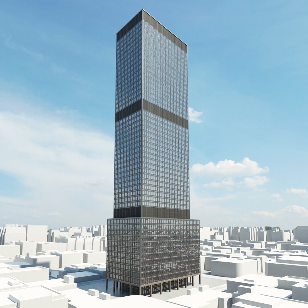 Modern Skyscraper Rising Above the Cityscape 3D model