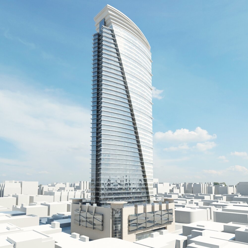 Modern High-Rise Skyscraper 02 3D-Modell
