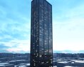 Modern Skyscraper Against Blue Sky Modèle 3d