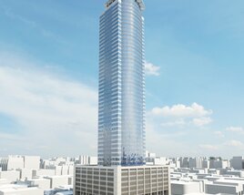 Skyscraper Rising Above the Cityscape 3D 모델 