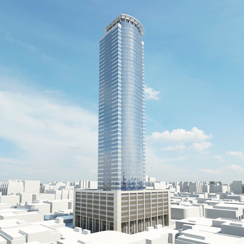 Skyscraper Rising Above the Cityscape Modèle 3D