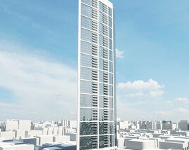Modern Skyscraper Against Skyline 3Dモデル